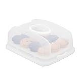 Relaxdays Kuchenbox, rechteckig, mit Deckel, Kuchen & Muffins, Partybutler, HBT: 15,5 x 37,5 x 27,5...