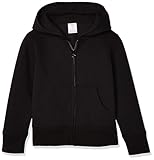 Amazon Essentials Mädchen Fleece-Kapuzenpullover mit Reißverschluss, Schwarz, 11-12 Jahre