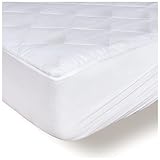 Matratzenschoner 90 x 190 Gesteppt - Matratzenauflage bis 40 cm Höhe mit Gummizug -...
