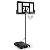 Lischwert Basketballkorb-Basketballkorb Outdoor 305cm Rollen Basketballanlage Standfuß Verstellbare...