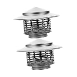 DIYEAH 2 Stück Edelstahl Kaminabdeckung Regenfeste Schornsteinkappe Kegelförmiger Wetterschutz...