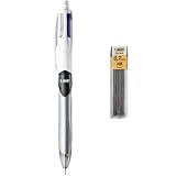 BIC 4 Farben Kugelschreiber Set 4 Colours 3+1HB, mit Bleistift, 1er Pack, inkl. 12 Bleistiftminen,...