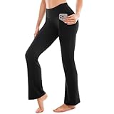 SINOPHANT Yogahose Damen Flared Sporthose Schlaghose High Waist mit Taschen Freizeit Jogginghose...
