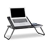 Relaxdays Laptoptisch Lapdesk Betttisch Betttablett Notebook-Tisch Beistelltisch Laptop BTH 60 cm x...