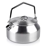 SUNOYA 1L Wasserkessel Edelstahl, Camping Wasserkocher, Edelstahl Teekessel, Tragbarer Campingkessel...