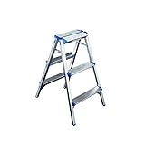 GVNFJKJK Trittleiter, Tritthocker, zweistufiger Leiterhocker, DREI Vier Outdoor-Metallleitern,...