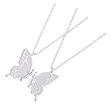 OUNONA Schmetterling Freundschaftsketten Silber für Freundinnen Modisch Leicht Besonderes Design...