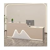 Moderner LED-Empfangstisch – Stilvolle cremefarbene Registrierkasse für Salon-Einzelhandel,...