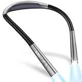 Gritin Leselampe Hals, Buchlampe Bett mit 4 Farben & 5 Helligkeit - Stufenlos Dimmbar, Augenschutz,...