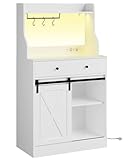 KIMENICH Küchenschrank, Sideboard mit LED, Steckdose, Große Schublade, Buffetschrank mit...