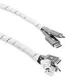 AmazonCommercial - Universeller-Spiralschlauch zur Kabelführung, 10 m, Weiß