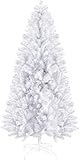 Weißer Weihnachtsbaum von Prextex - 180cm Hoch, 1200 Spitzen - Hochwertiger Ausklappbarer...