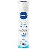 NIVEA Fresh Natural Deo Spray (150 ml), Deo ohne Aluminium (ACH) mit Meeresextrakten und kühlender...