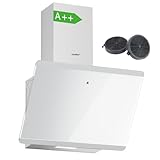 COMFEE' CH60J64ET4A2W A++ Dunstabzugshaube 60 cm, Kopffreihaube 60cm Umluft und Abluft, 380m³/h...