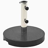 Robuster Schirmständer aus Granit, rund, 20 kg, für Terrasse, Garten, Strand, robuster...
