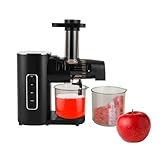 Entsafter und Obst 150W mit 2 Tassen (0.6L/je),Geschwindigkeitsmodi Slow Juicer Für Äpfeln,...