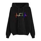 Minying Sweet Damen-Kapuzenpullover, modisch, Hoodie, Sweatshirt, schick, bedruckt, Hemd,...