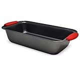 PERLLI Antihaft-Kastenform mit Silikongriffen, 29,8 x 15,2 cm, Hartstahl-Backgeschirr zum Backen von...