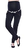MijaCulture - Casual Schwangerschaftshose Umstandshose/Umstandsmode Monika 9081 (XL / EU42, Schwarz)