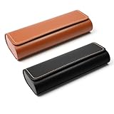 ZUYIST 2 Stück Brillenetui Hardcase Leder Metall, Brillenetui Sonnenbrille mit Magnetverschluss,...
