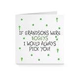 Lustige Geburtstagskarte mit Aufschrift 'If Grandson's Were Bogeys I Would Always Pick You', für...