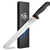Golden Bird Schinkenmesser Tranchiermesser Scharf, Fleischmesser profi Lachsmesser mit rutschfestem...