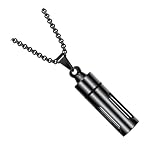 Healvian 1 Stück Stylisches Unisex Halskette mit Einzigartigem Parfümflasche Anhänger Schwarz...