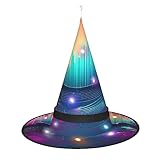 ZISHAK Coole Musik-Welle für Damen, Halloween-Hexenhut, stilvoll und modisch, ideal für Partys und...