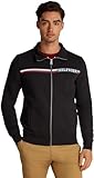 Tommy Hilfiger Herren Chest Stripe Zip Through MW0MW36736 Kapuzenpullover, Schwarz (Black), L