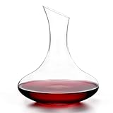 Winter Shore Eleganter 1,8 l Dekanter Rotwein - Glaskaraffe Decanter Wein aus Kristall mit Schrägem...