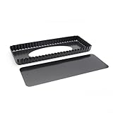 35,6 x 15,2 cm rechteckige Antihaft-Karbonstahl-Tarteform, mit abnehmbarem Boden zum Backen von...