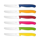 LAZAHOME Brötchenmesser 6 Stück, Frühstücksmesser Set,Scharfe Messer Wellenschliff,Hochwertige...