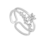 COLLBATH 1Stk Ring aus 925er Sterlingsilber Stapelringe aus Sterlingsilber verstellbarer Ring...