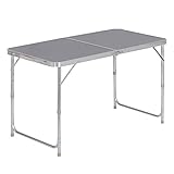 WOLTU Campingtisch Klapptisch Gartentisch Arbeitstisch Balkontisch höhenverstellbar Aluminium MDF...