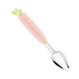 ZUNOXAZ Edelstahl Babylöffel Kinderbesteck Karottenform Selbstfütterung Trainingslöffel frei...