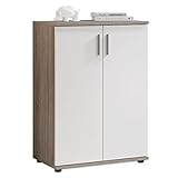 Stella Trading Bobby Kommode in Eiche Sonoma Optik, dunkel - Modernes Sideboard mit viel Stauraum...