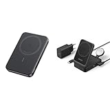Anker MagGo Ultra-schlankes 10000mAh Powerbank & Magsafe 3-in-1 kabelloser Ladeständer - Schwarz