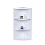 Relaxdays Eckregal, 3 Ablagen, Badregal, hängend oder stehend, platzsparend, HBT: 62x35x25 cm,...