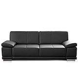 CAVADORE 3-Sitzer Sofa Corianne / Echtledercouch im modernen Design / Mit Armteilverstellung / 217 x...