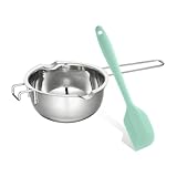 NyxSeat Wasserbad Schmelzschale 400ml+1 Stück Kleiner Plastikspatel - Schmelztopf aus Edelstahl 304...