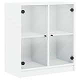 vidaXL Beistellschrank, Schrank Kommode mit Glastüren, Wohnzimmerschrank mit viel Stauraum,...