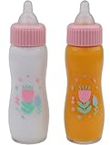 JC TOYS 81060 2x Puppenflasche, mit Milch und Saft