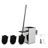 EXLECO Edelstahl Toilettenbürste WC Bürste mit 2 Ersatzbürste Wasserauffangbehälter Klobürste...