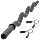 MAXXIVA Curlstange 120 cm Krafttraining Zugstange schwarz Federverschluss Workout Bodybuilding...