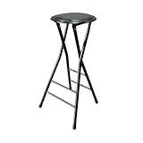 Tragbarer klappbarer Barhocker, rund, gepolstert, 60 cm/70 cm, Hochstuhl für Küchentheke und...