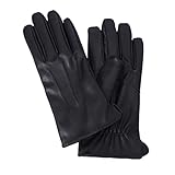 NOVBJECT Herren Lederhandschuhe Winter Full Hand Touchscreen Leder Fahren Klassische Warm Kaschmir...