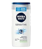 NIVEA MEN Sensitive Duschgel (250 ml), pH-hautfreundliche Pflegedusche für empfindliche Haut,...