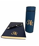 Generisch Business Geschenkset – Notizbuch A5, Stift & Edelstahl-Thermosflasche (Dunkelblau)