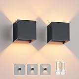 Klighten 2 Stücke LED Wandleuchte mit Austauschbarer G9 LED Lampe Warmweiß 3000K, Aluminium LED...