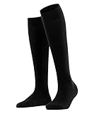 FALKE Damen Kniestrümpfe Softmerino W KH Wolle lang einfarbig 1 Paar, Schwarz (Black 3009), 39-40